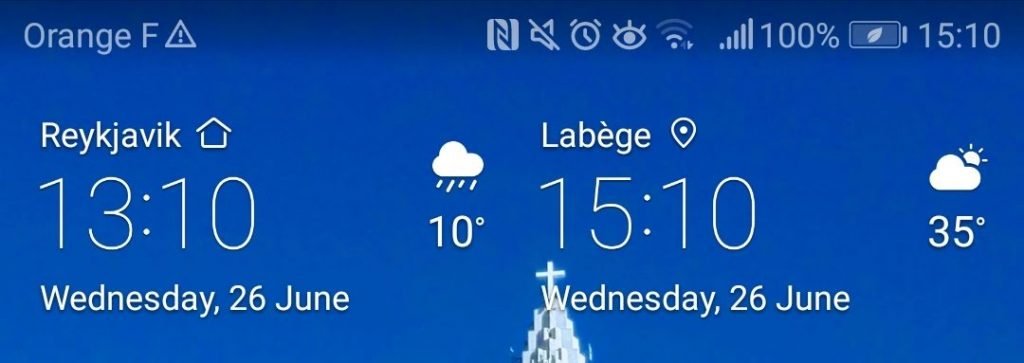 Wednesday, 26th June the temperature was 10&Atilde;‚&Acirc;&deg;C in Reykjavik and 35&Atilde;‚&Acirc;&deg;C in Lab&Atilde;ƒ&Acirc;&uml;ge (France)